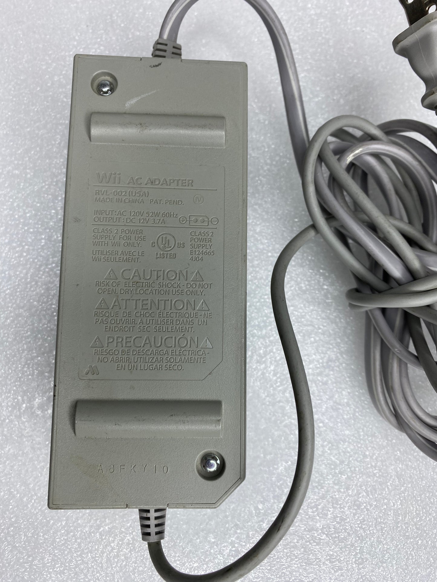 #06 - nintendo Wii AC Adapter Power Supply 12V, Gray, RVL-002 - (READ) - (IN CONDITION AS SHOWN)