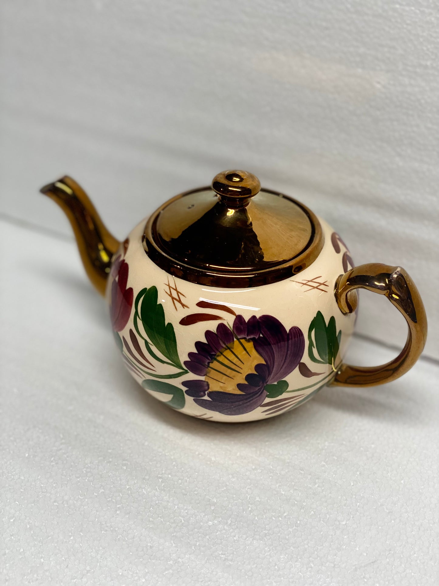 vintage Wade Heath Copper Luster Teapot Made In England (READ)
