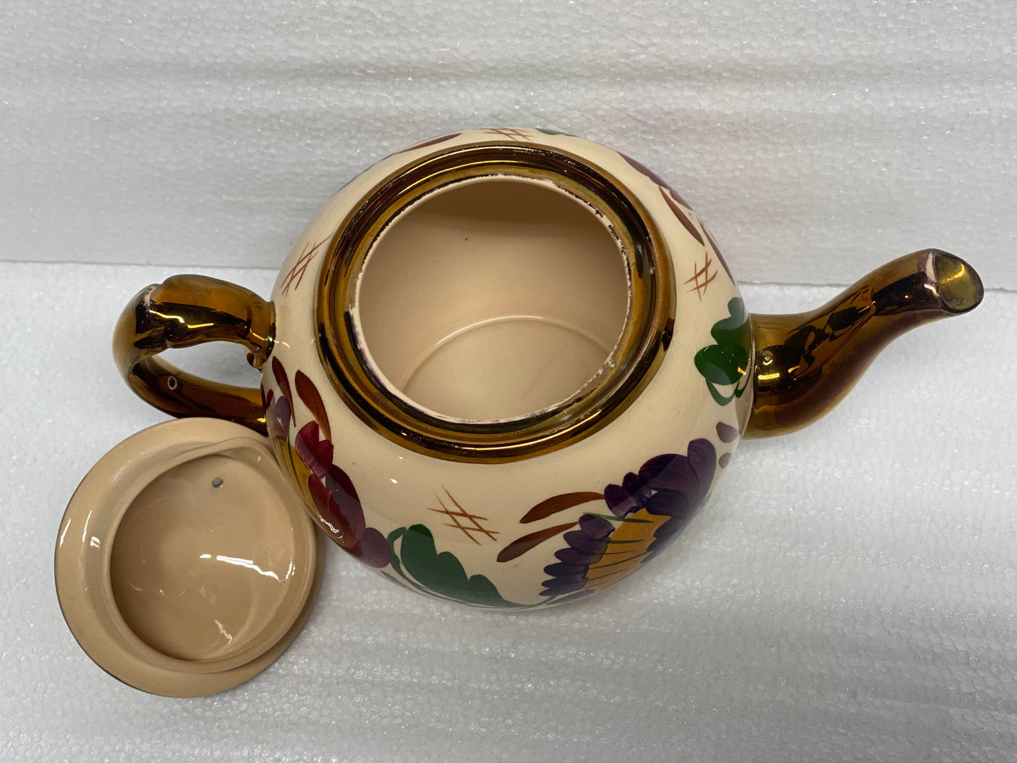 vintage Wade Heath Copper Luster Teapot Made In England (READ)