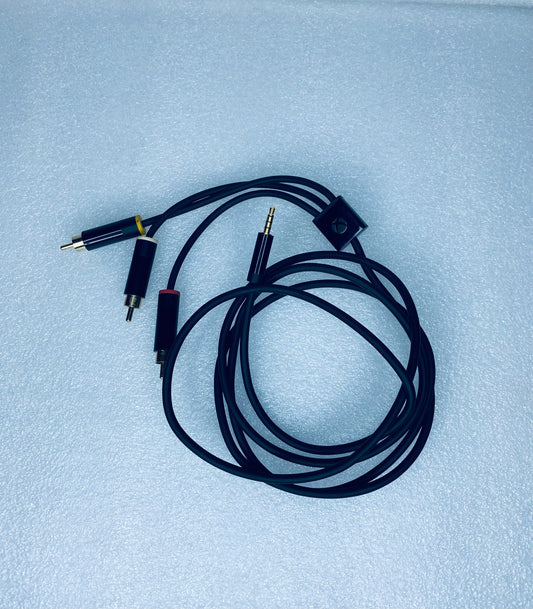 #20 - microsoft 3 ft. 3.5mm to RCA Composite AV Cable for Xbox 360 E Elite - (READ) - (IN CONDITION AS SHOWN)