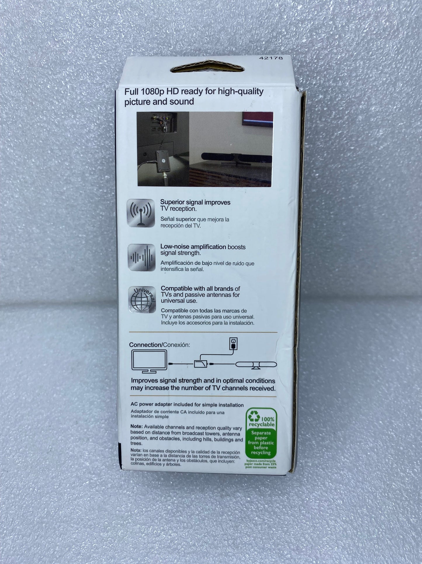#21 - new-UltraPro Indoor Antenna Amplifier Jasco 4K UltraHD 1080P 42178- (READ) - (IN CONDITION AS SHOWN)
