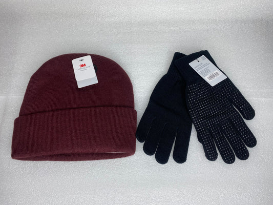#194 - lot Of - New West Loop Double Layer Hat & Gripper Glove, One Size Fits Most - (IN COLOR AS SHOWN)