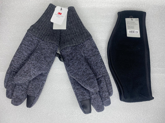 #212 - lot Of - New 3M Thinsulate Insulation Men's Knit Glove & Fleece Headband, One Size Fits Most - (IN COLOR AS SHOWN)