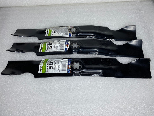 #222 - Lot Of 3 New Max Power Blades For 50" MTD/CUB CADET/TROY-BILT (IN CONDITION AS SHOWN) (READ)