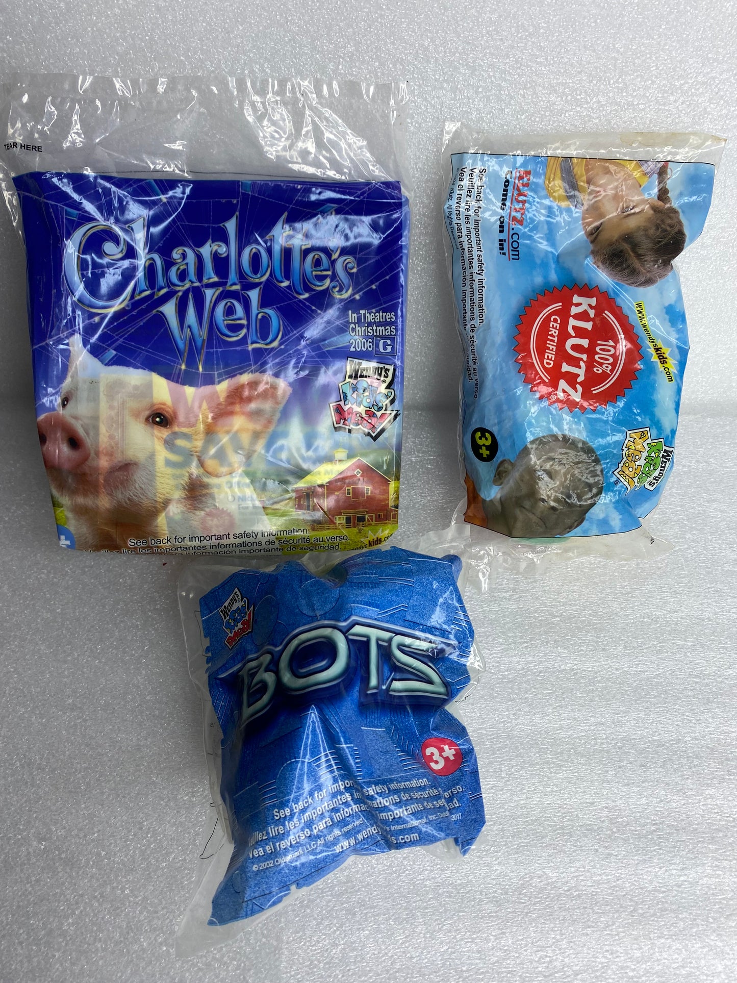 #227 - Lot Of 3 - New Sealed Wendy's Toy Lot (AS SHOWN)