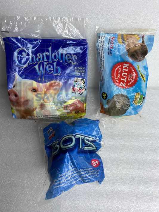 #227 - Lot Of 3 - New Sealed Wendy's Toy Lot (AS SHOWN)