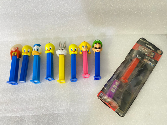 #235 - Lot Of 9 - PEZ Looney Tunes, Mario & Nascar Toy Lot (AS SHOWN)