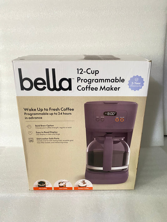 #236 - bella 12 cup Programmable Coffee Maker - (IN CONDITION AS SHOWN) (READ)