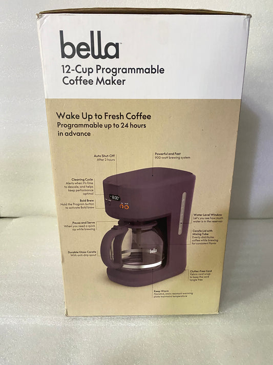 #236 - bella 12 cup Programmable Coffee Maker - (IN CONDITION AS SHOWN) (READ)