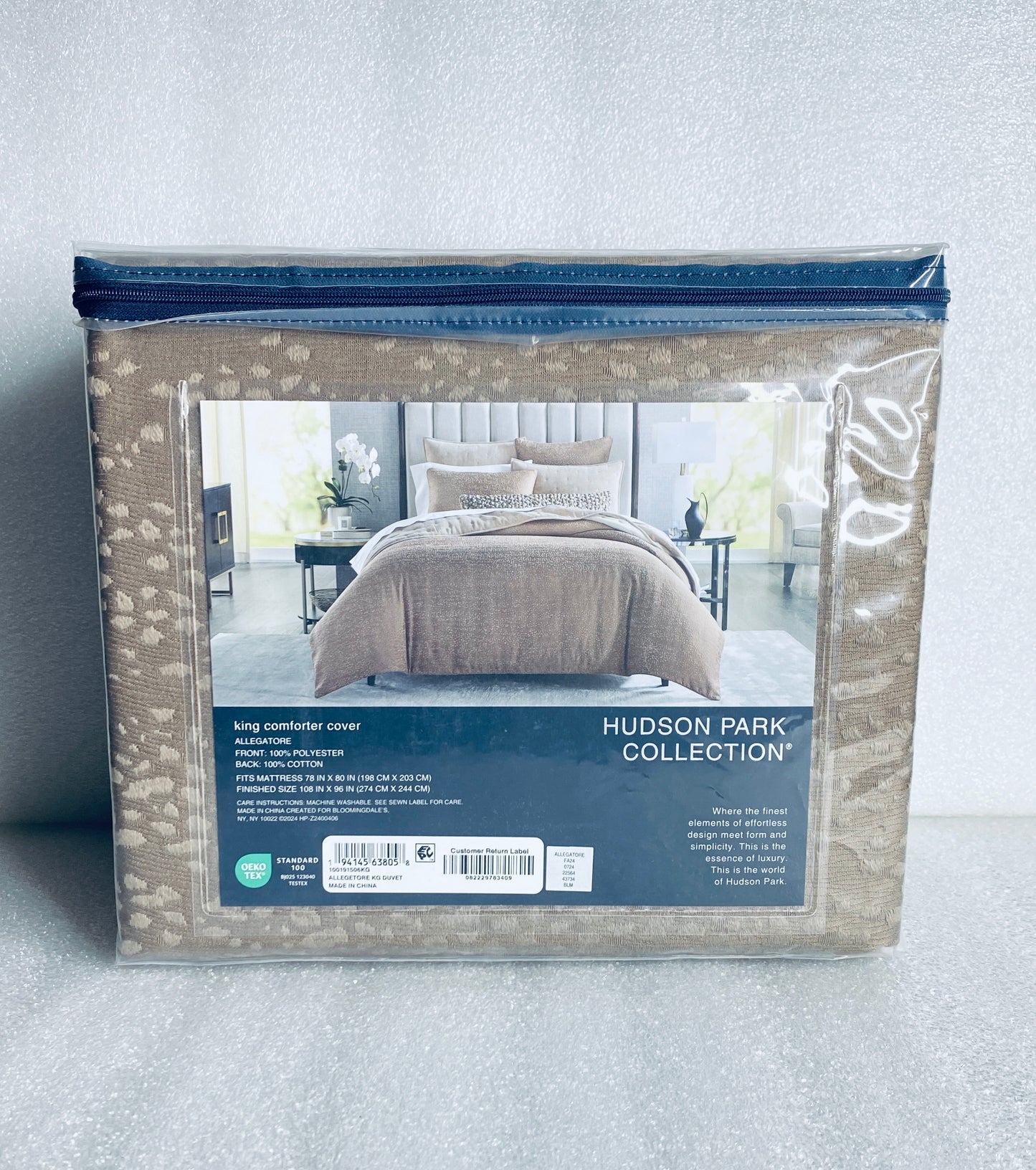 New - Hudson Park Collection King Comforter Duvet Cover, Allegatore