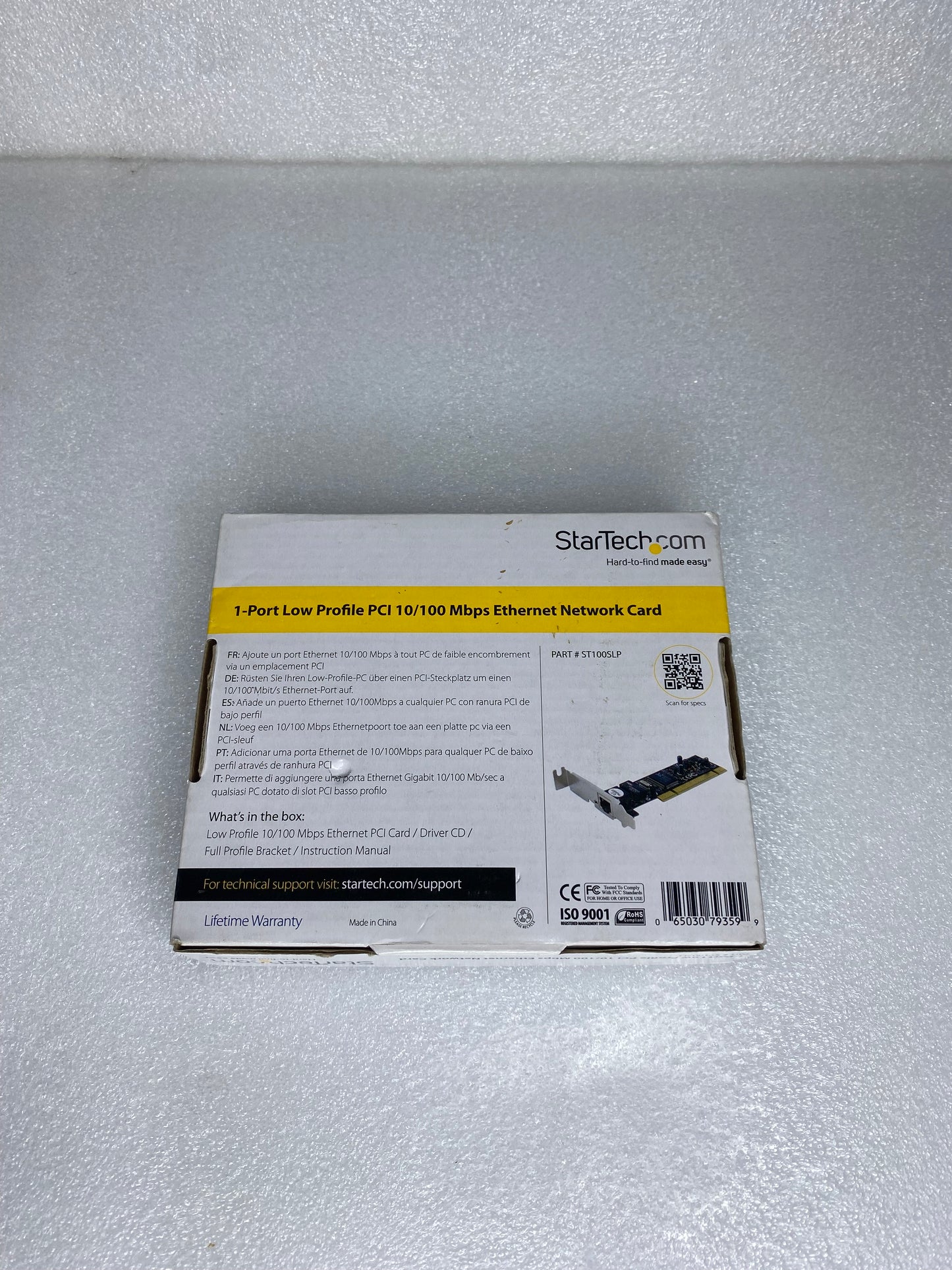 #36 - open Box -StarTech Low Profile PCI Ethernet Network Card, ST100SLP- (READ) - (IN CONDITION AS SHOWN)