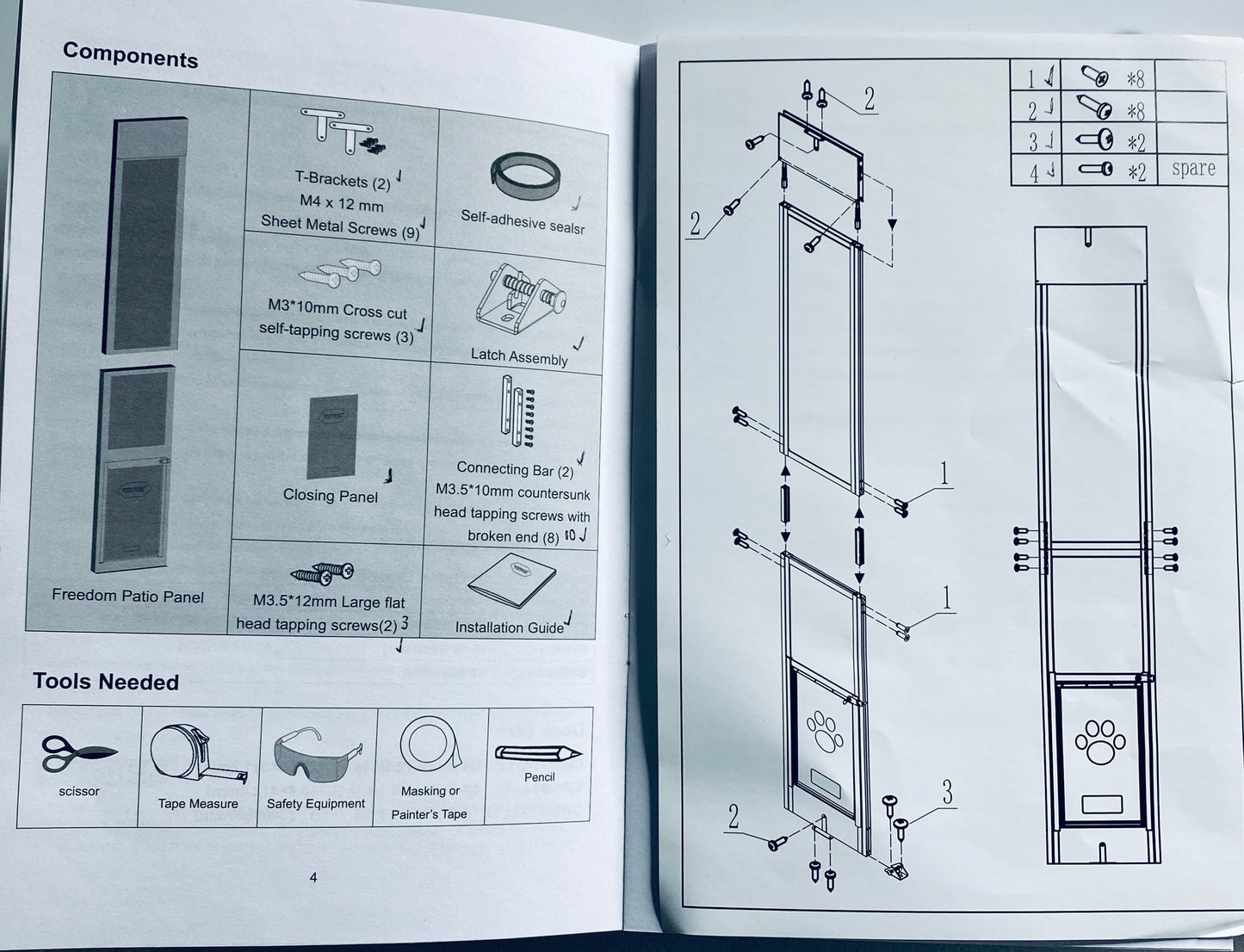 New Other – Vevor 8 1/4" x 12 1/4" Pet Patio Door Insert For Sliding Glass Door