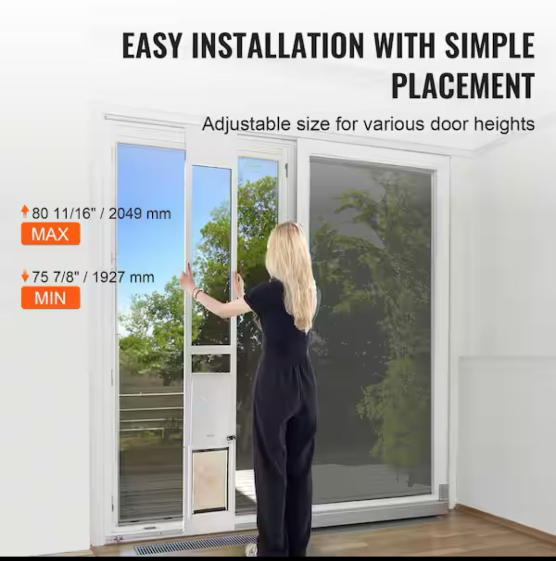 New Other – Vevor 8 1/4" x 12 1/4" Pet Patio Door Insert For Sliding Glass Door