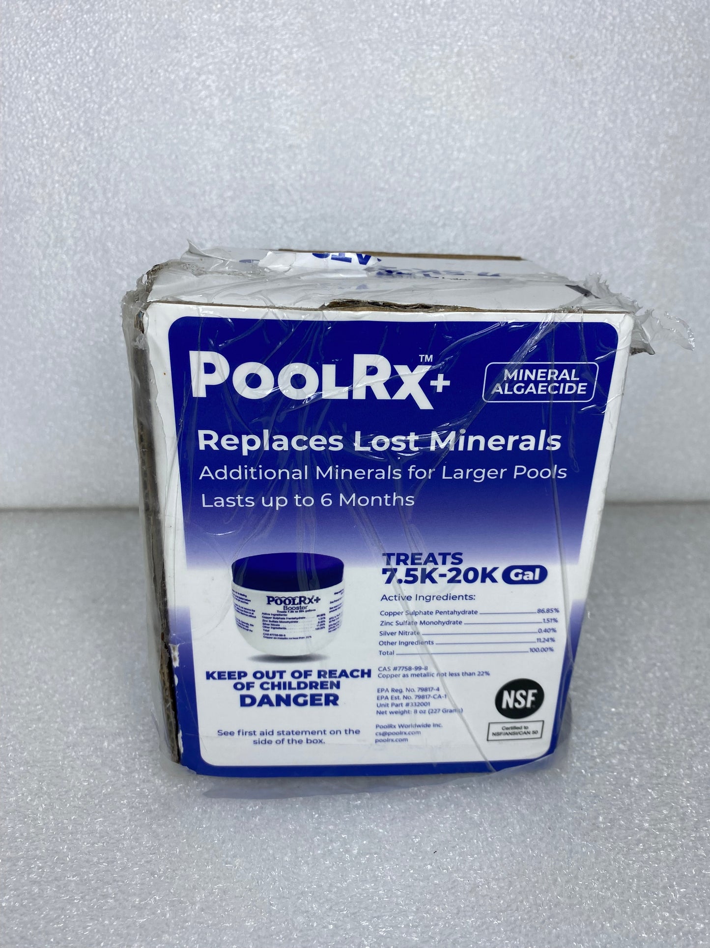 open Box - PoolRX+, Mineral Algaecide, Treats 7.5K-20K Gal, Booster - (READ)