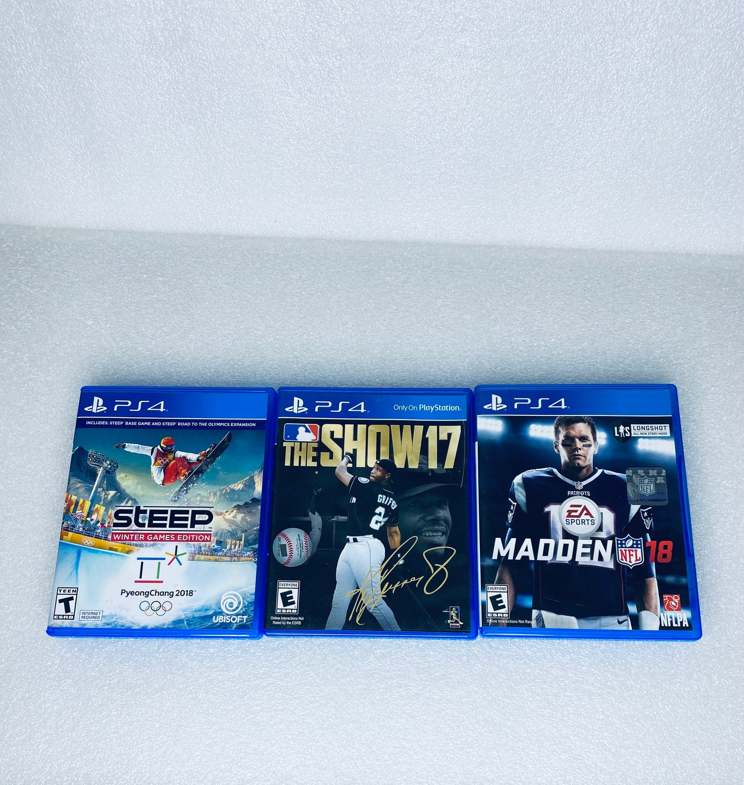 #48 - lot of 3 -PlayStation 4 Video Games Steep Winter Games/Madden/MLB - (READ) - (IN CONDITION AS SHOWN)