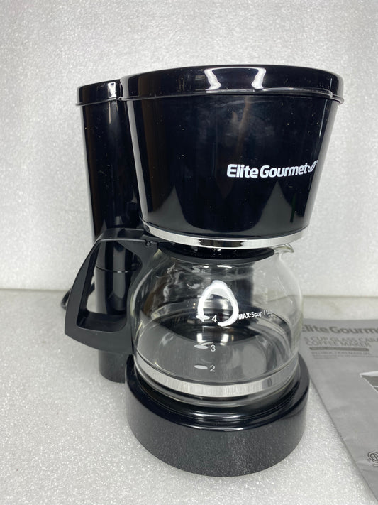 #50 - Elite Gourmet 5 Cup Glass Carafe Coffee Maker, EHC-5055, Black - (READ) - (IN CONDITION AS SHOWN)