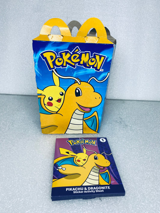 #49 - new - McDonald's Pokemon Sticker Activity Sheet #1 with Meal Box - (READ) - (IN CONDITION AS SHOWN)