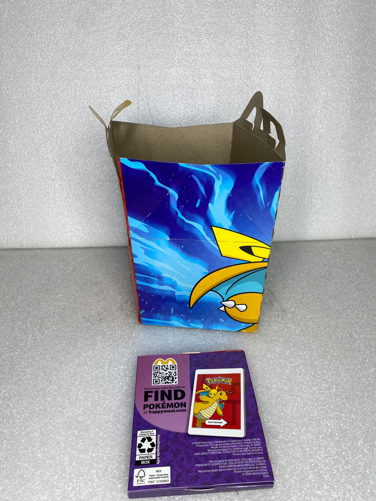 #49 - new - McDonald's Pokemon Sticker Activity Sheet #1 with Meal Box - (READ) - (IN CONDITION AS SHOWN)