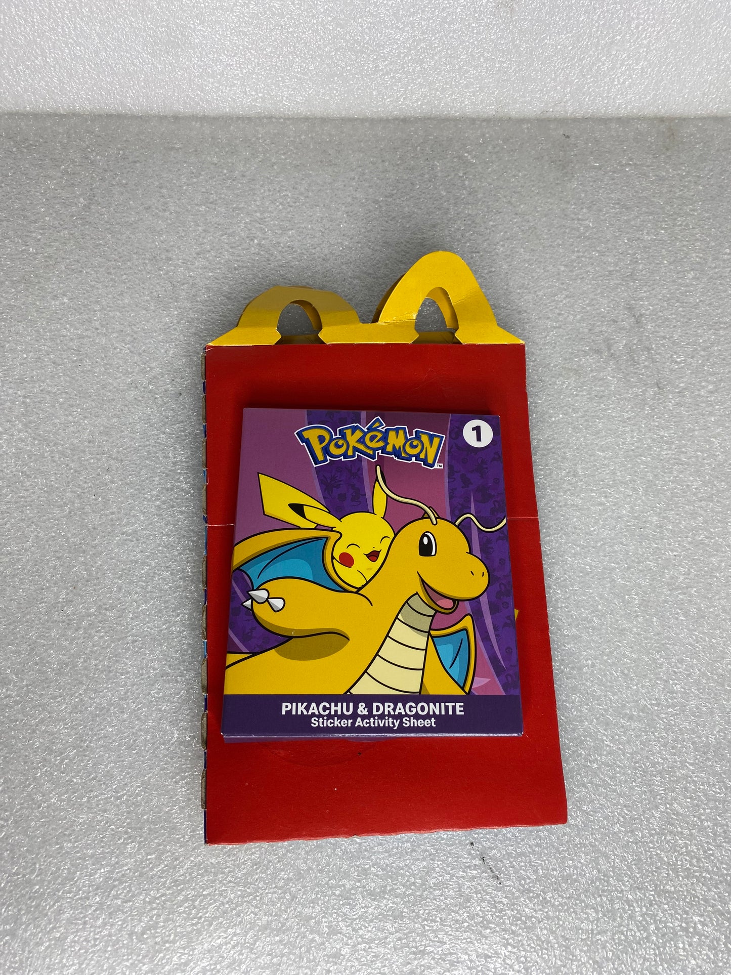 #49 - new - McDonald's Pokemon Sticker Activity Sheet #1 with Meal Box - (READ) - (IN CONDITION AS SHOWN)