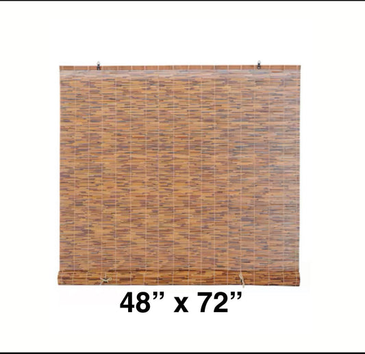 new Open Box - Backyard X-Scapes 48” x 72” Cocoa Cordless Outdoor Roman Shade