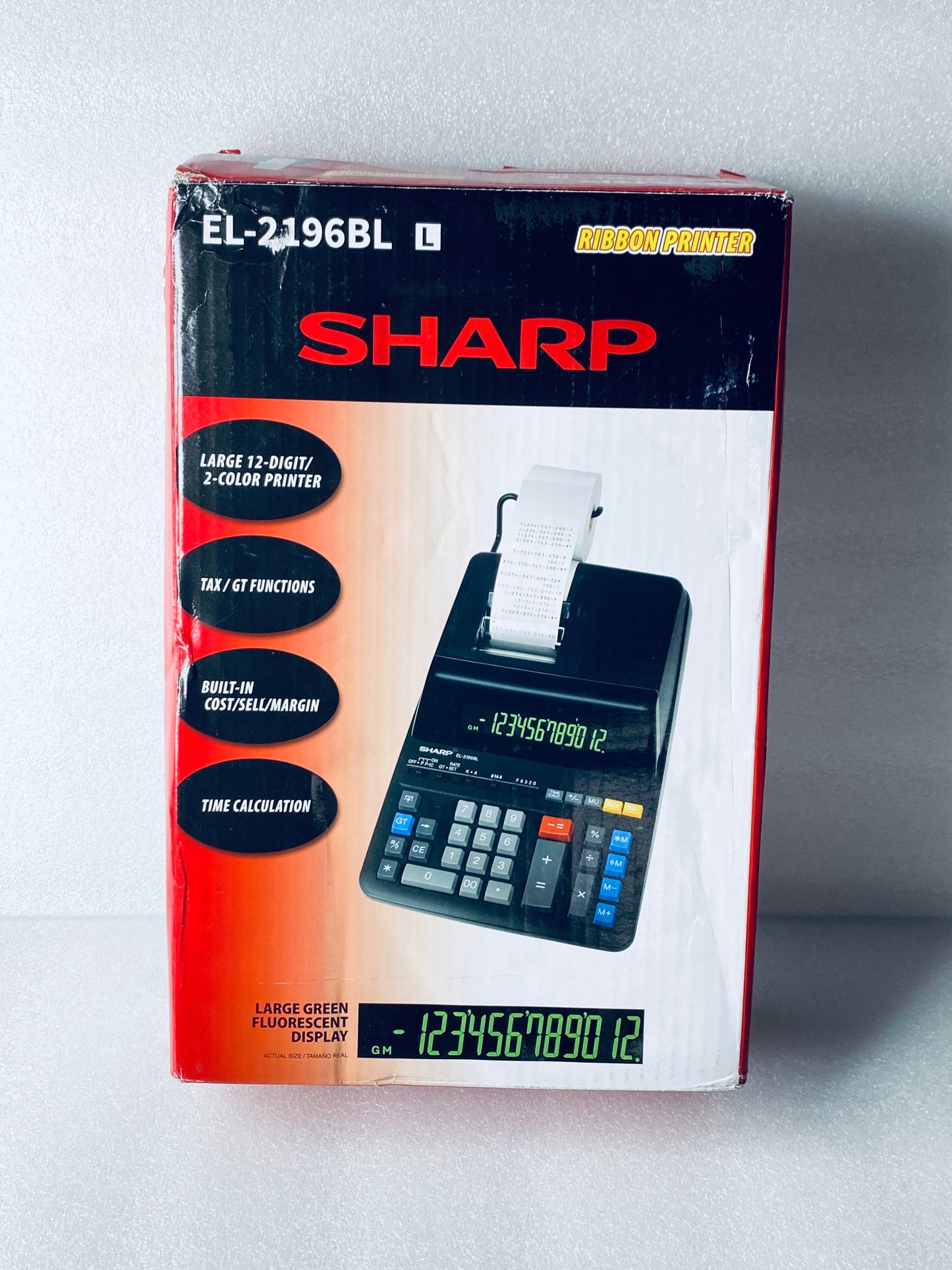sharp EL-2196BL 12-Digit Printing Calculator, Black