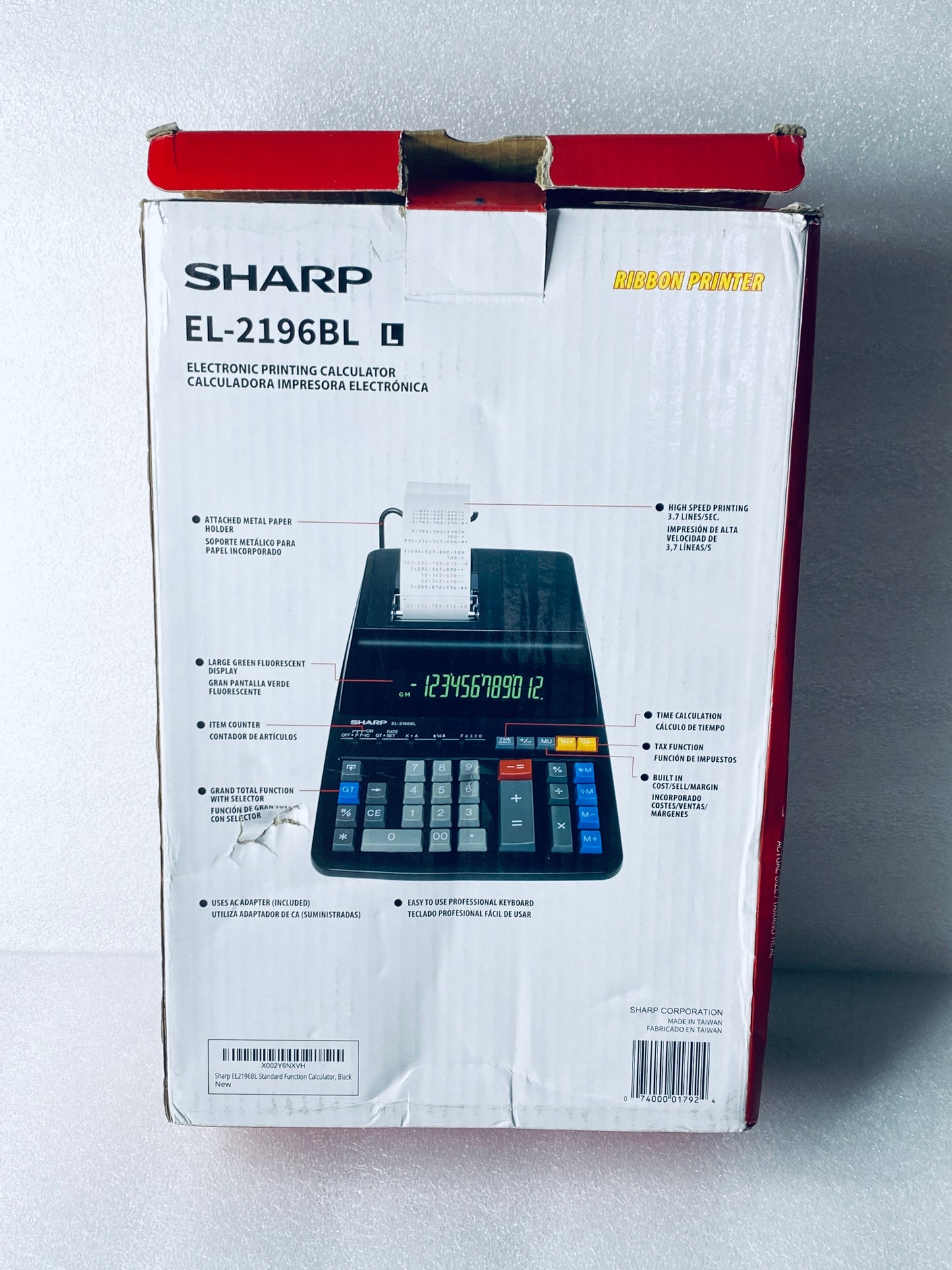 sharp EL-2196BL 12-Digit Printing Calculator, Black
