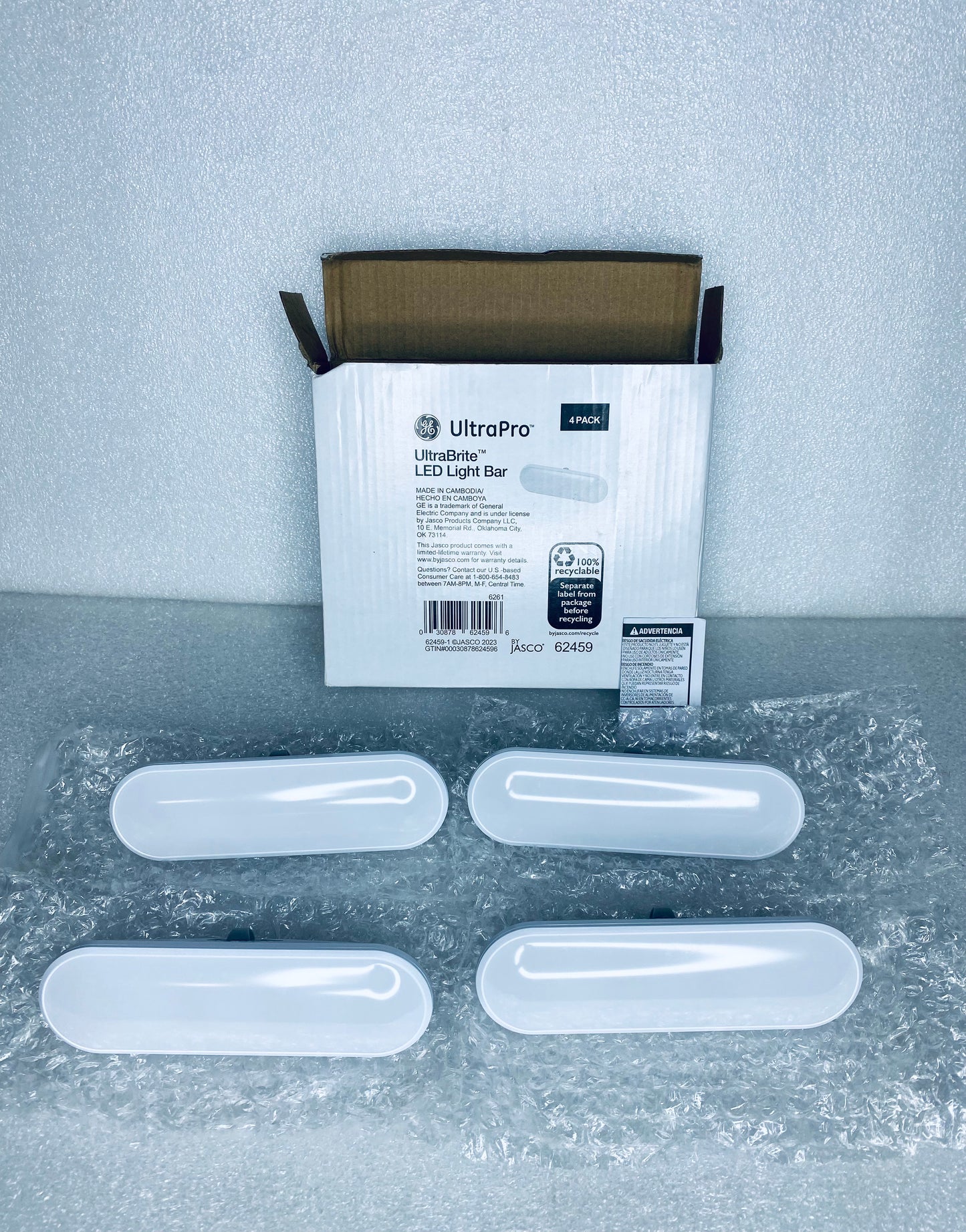 #53 - Open Box - lot Of 4 UltraPro UltraBrite LED Light Bar White 62459- (READ) - (IN CONDITION AS SHOWN)
