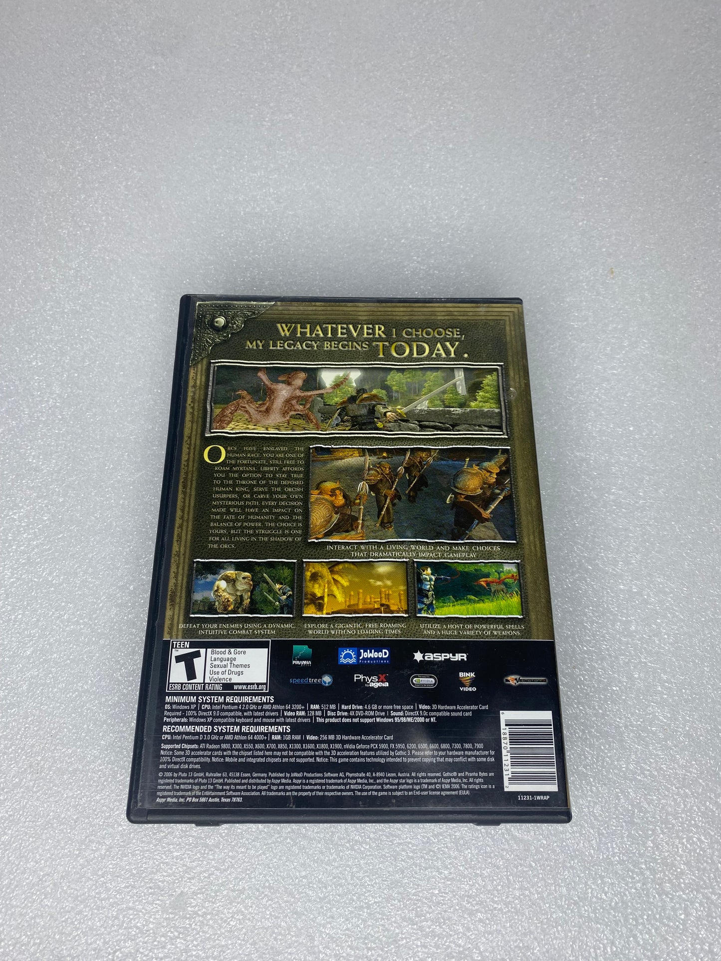 #63 - Gothic 3 PC DVD Rom Software, 11231-1wrap, Replacement Disc - (READ) - (IN CONDITION AS SHOWN)