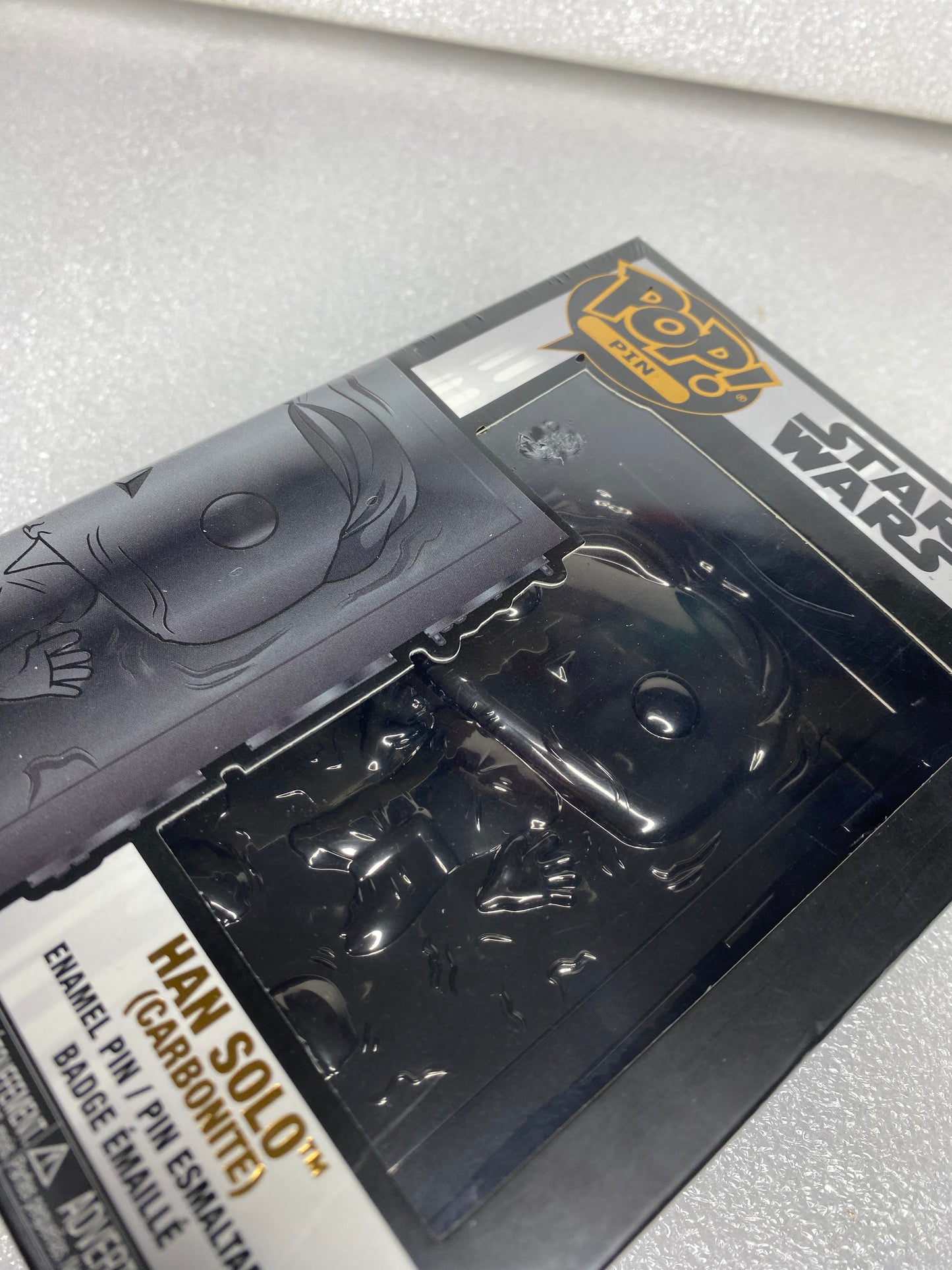 New - Star Wars Funko POP! Enamel Pin #12 Han Solo Carbonite With Stand - (READ)