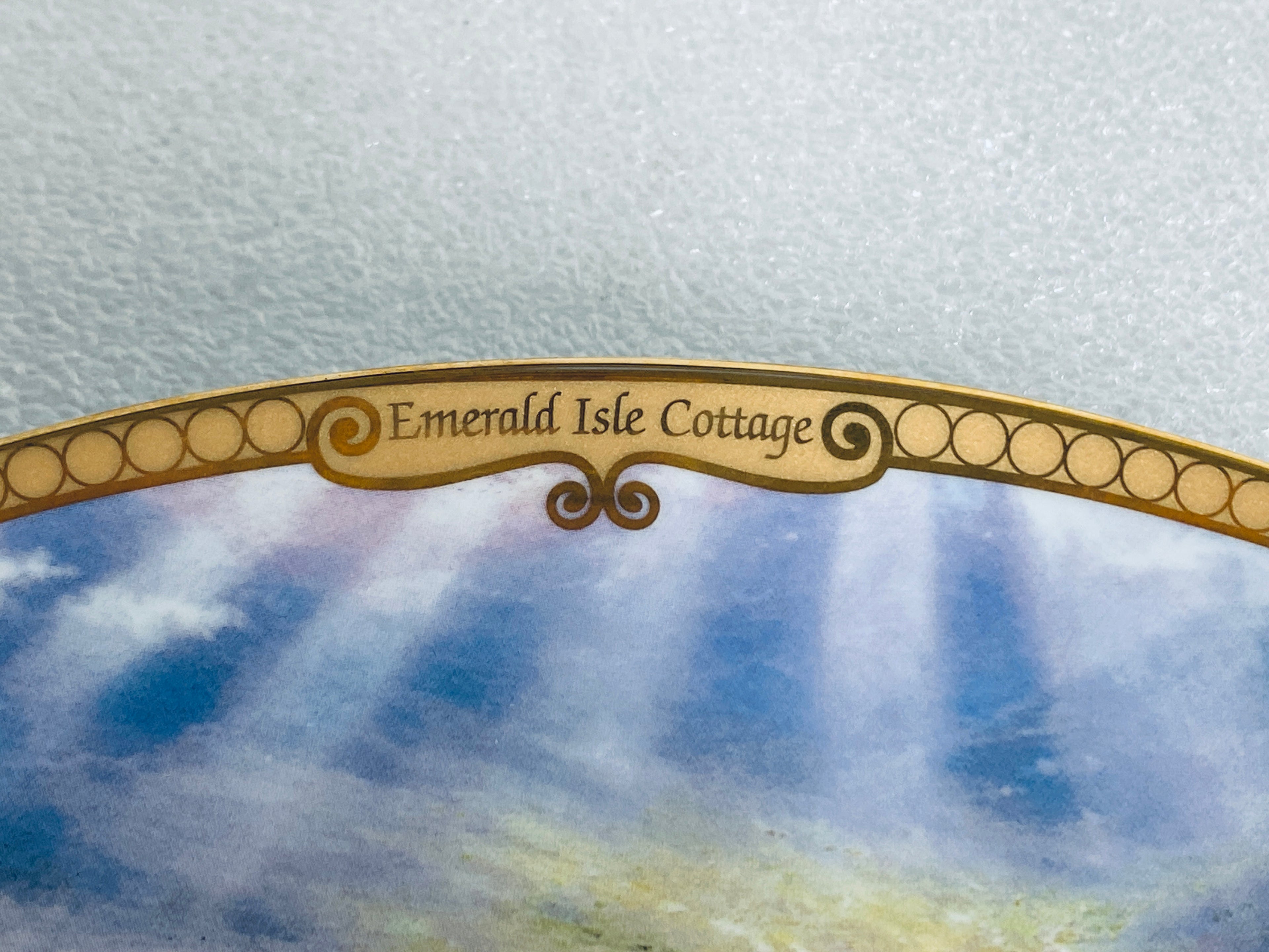 thomas Kinkade's Scenes Of Serenity "Emerald Isle Cottage" Oval Plate With COA