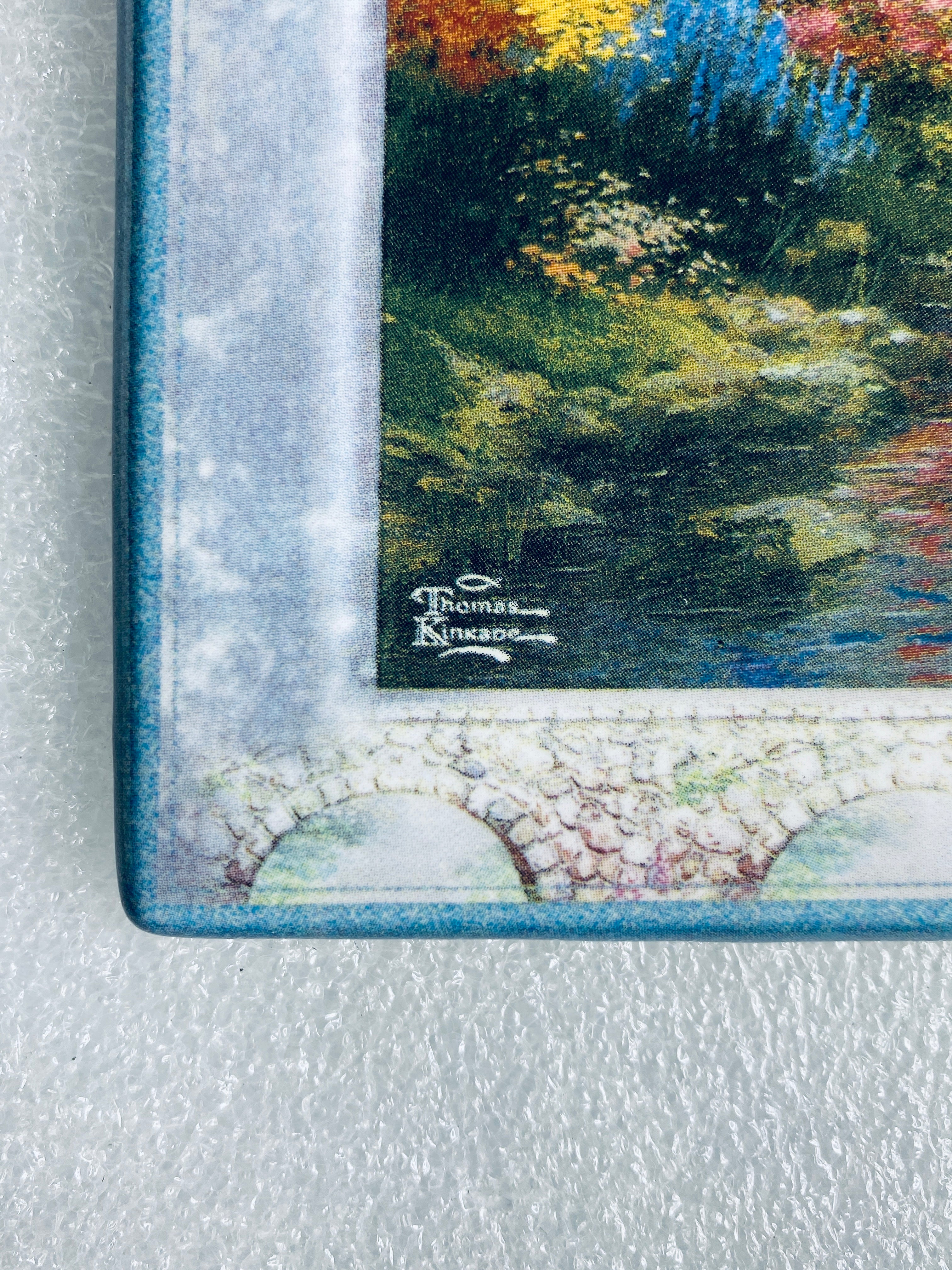thomas Kinkade's Bridges Of Life "Blossom Bridge" Rectangle Plate With COA