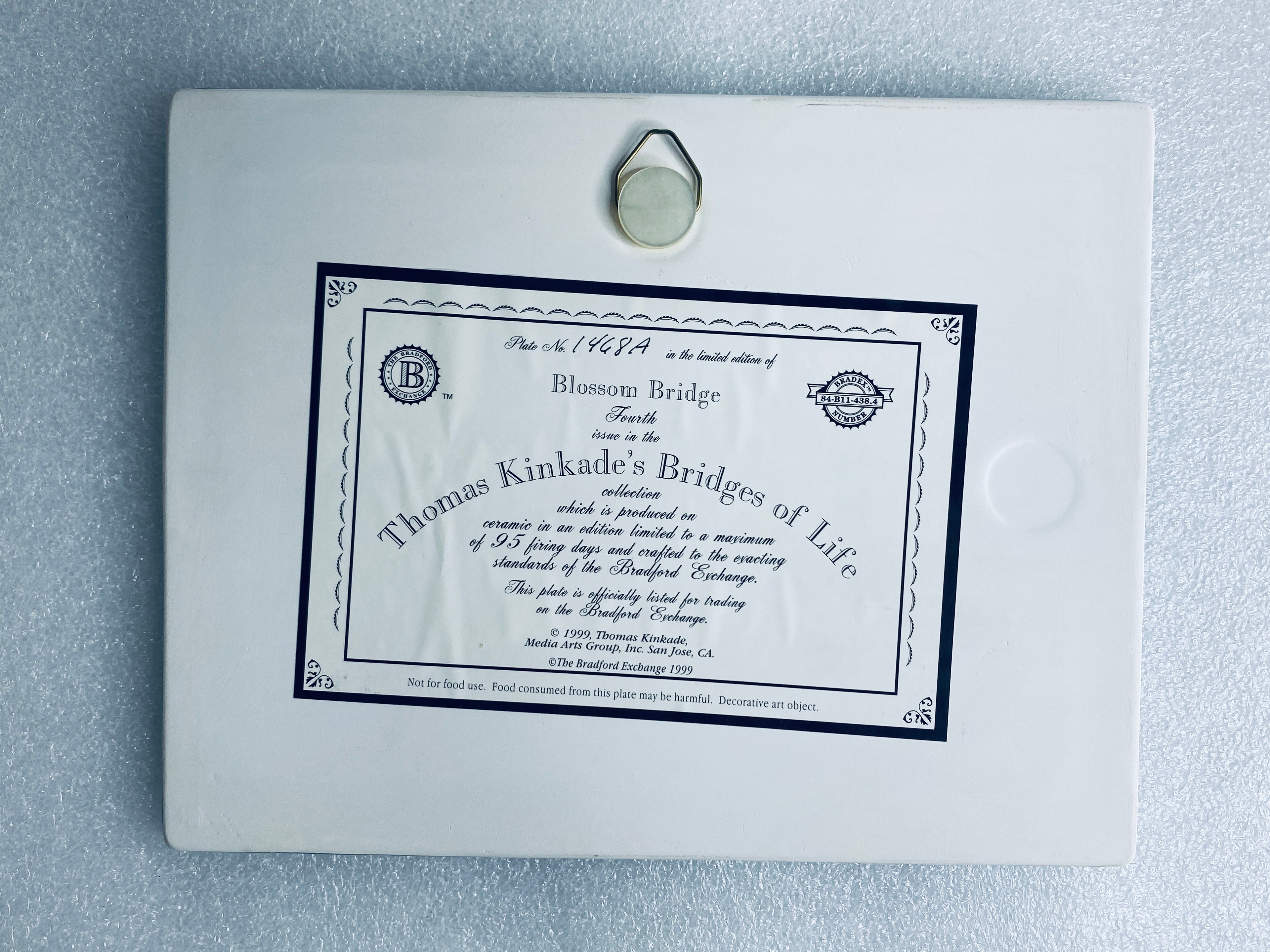 thomas Kinkade's Bridges Of Life "Blossom Bridge" Rectangle Plate With COA