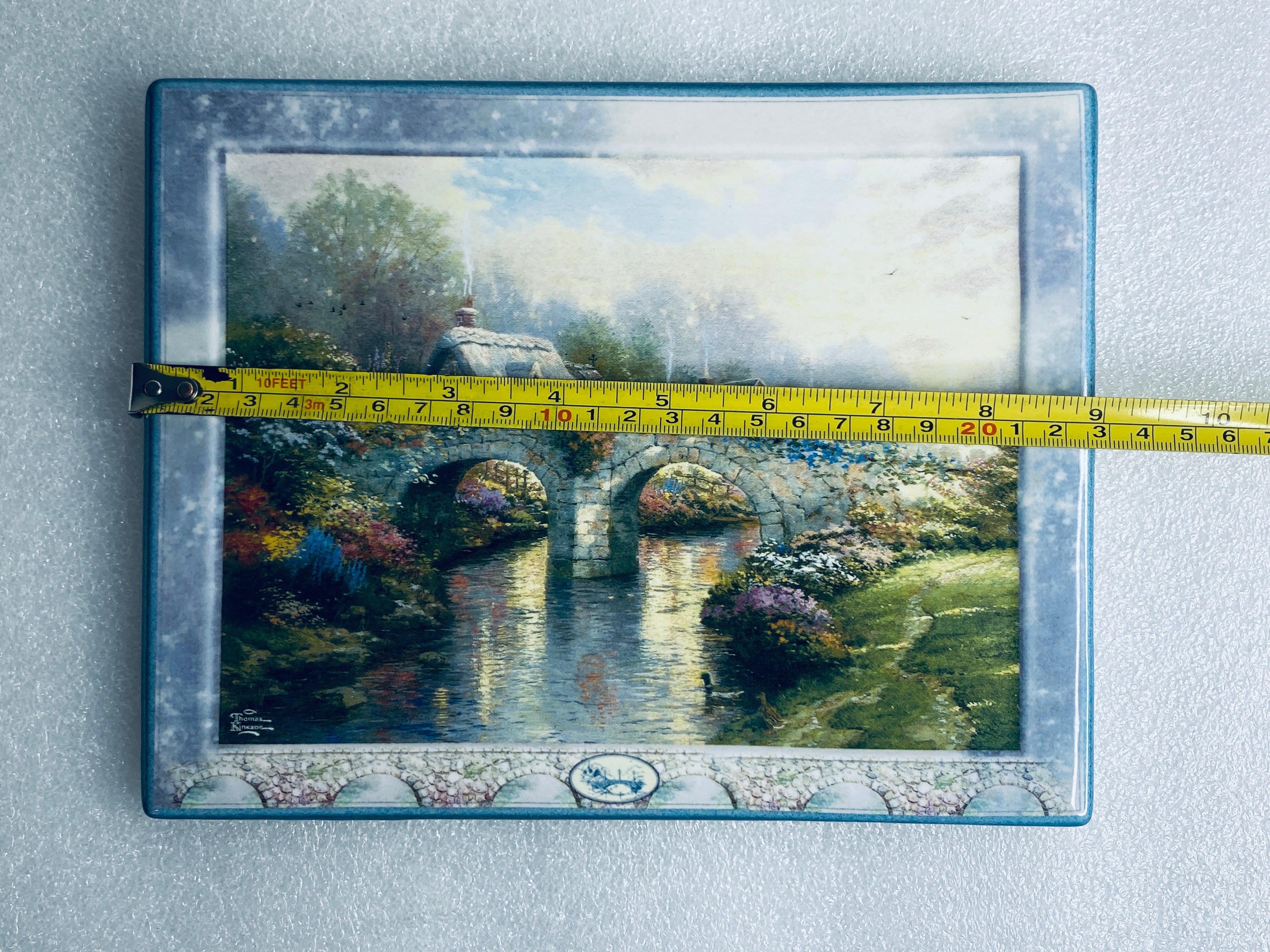 thomas Kinkade's Bridges Of Life "Blossom Bridge" Rectangle Plate With COA