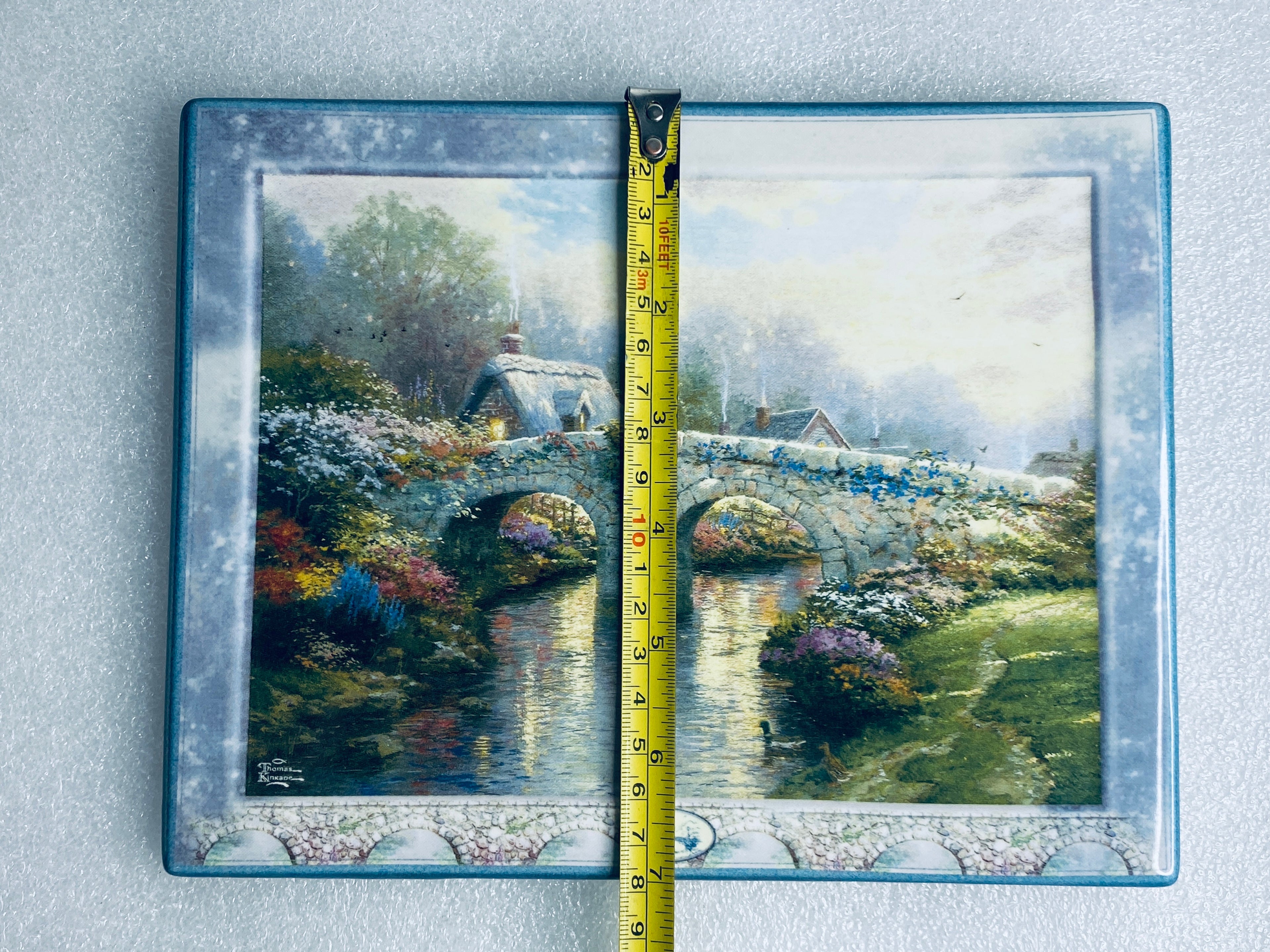 thomas Kinkade's Bridges Of Life "Blossom Bridge" Rectangle Plate With COA