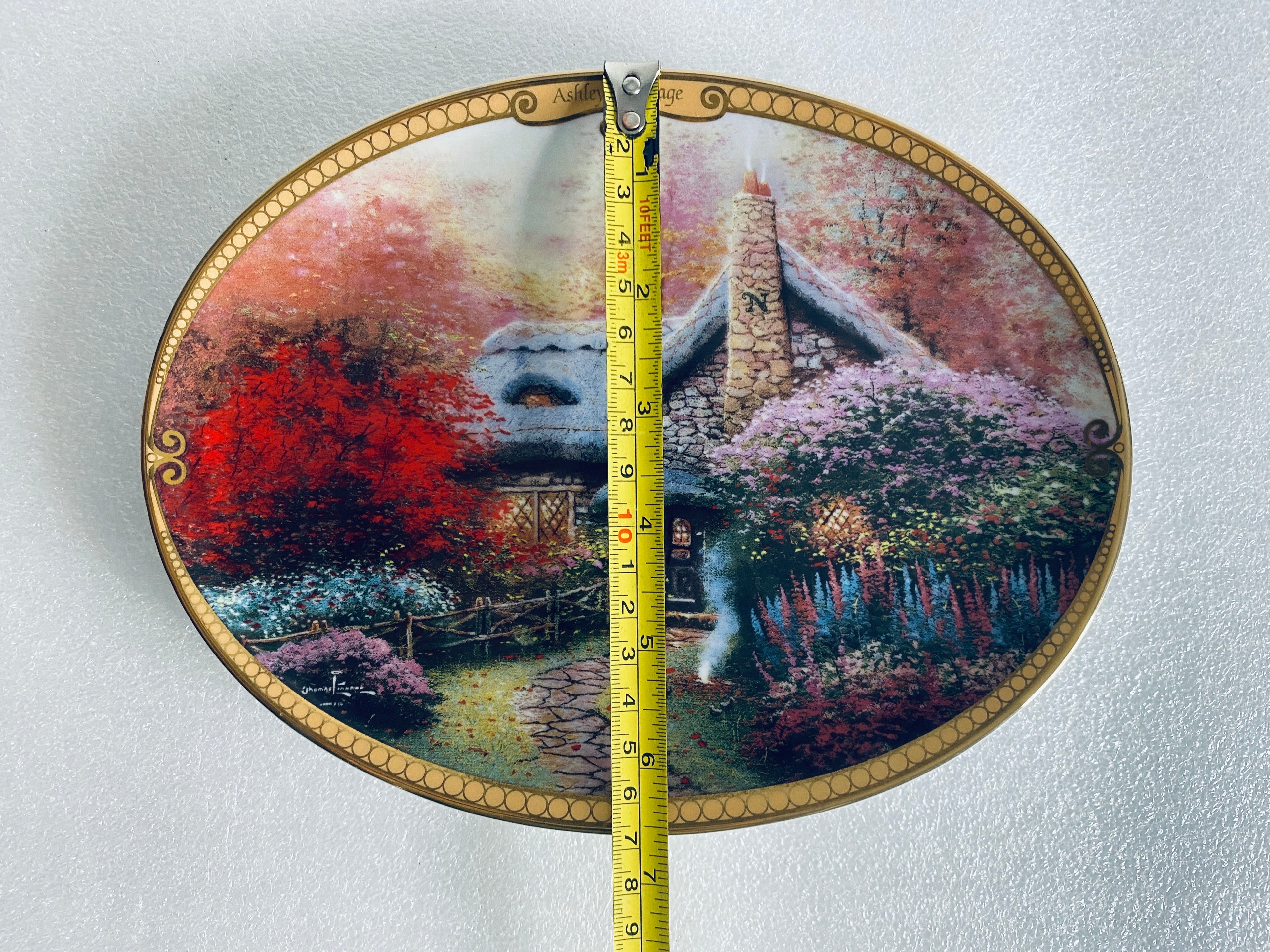 thomas Kinkade's Scenes Of Serenity "Ashley's Cottage" Oval Plate