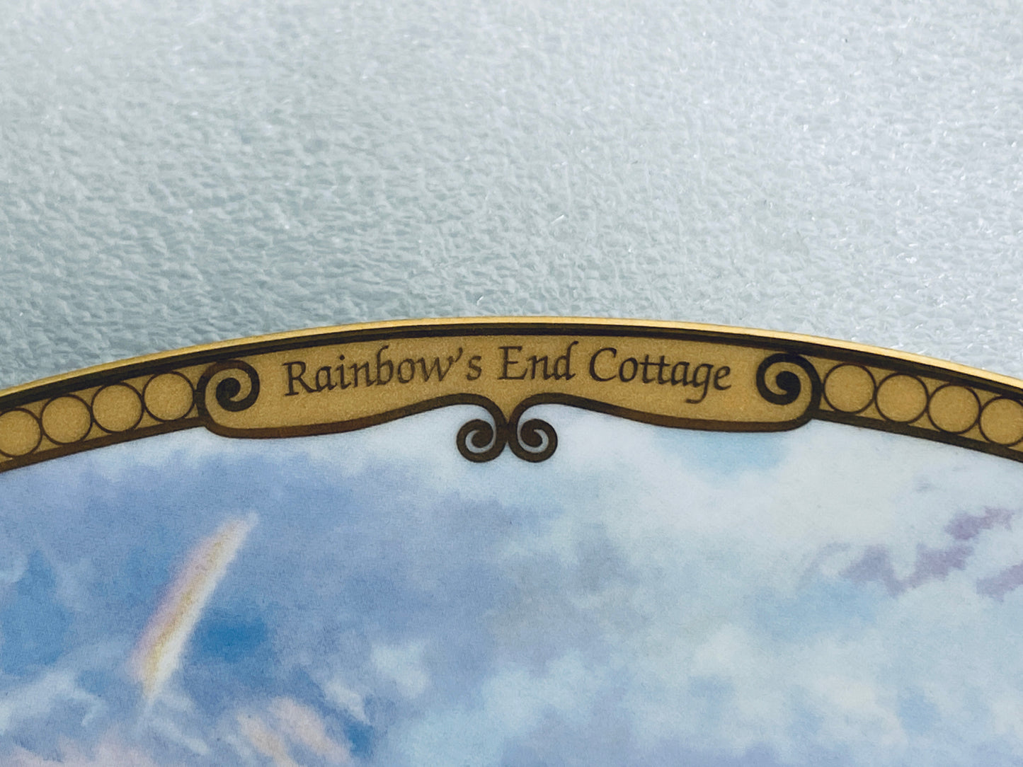 thomas Kinkade's Scenes Of Serenity "Rainbow's End Cottage" Oval Plate With COA