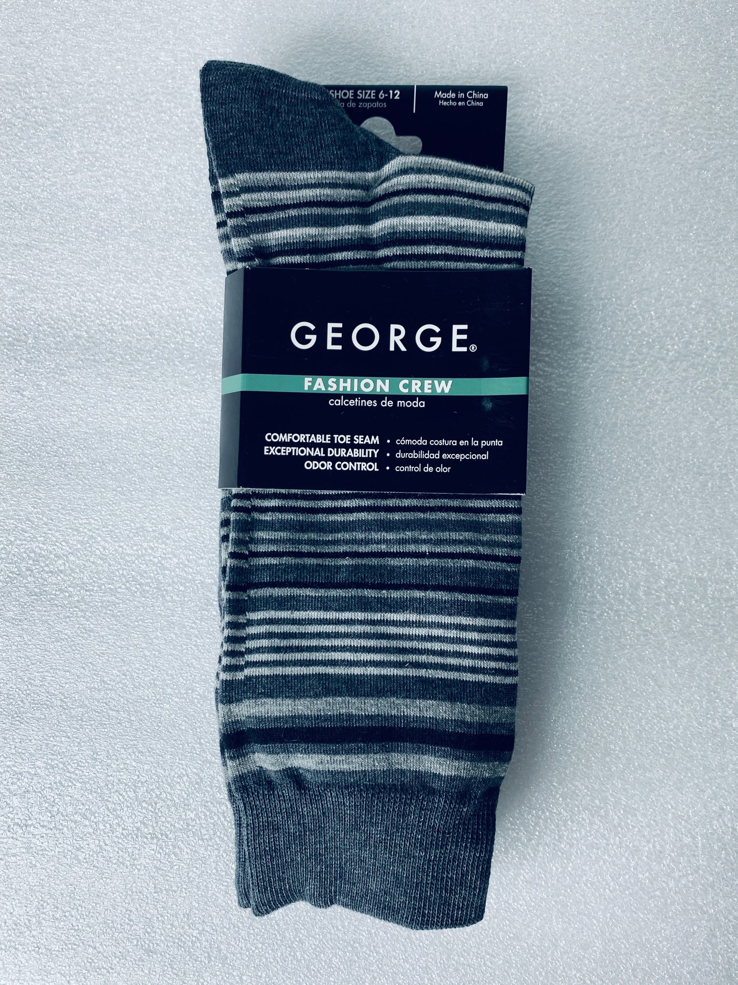 lot Of 3 New – George Fashion Crew Socks, Shoe Size 6-12, 9 Pairs Total