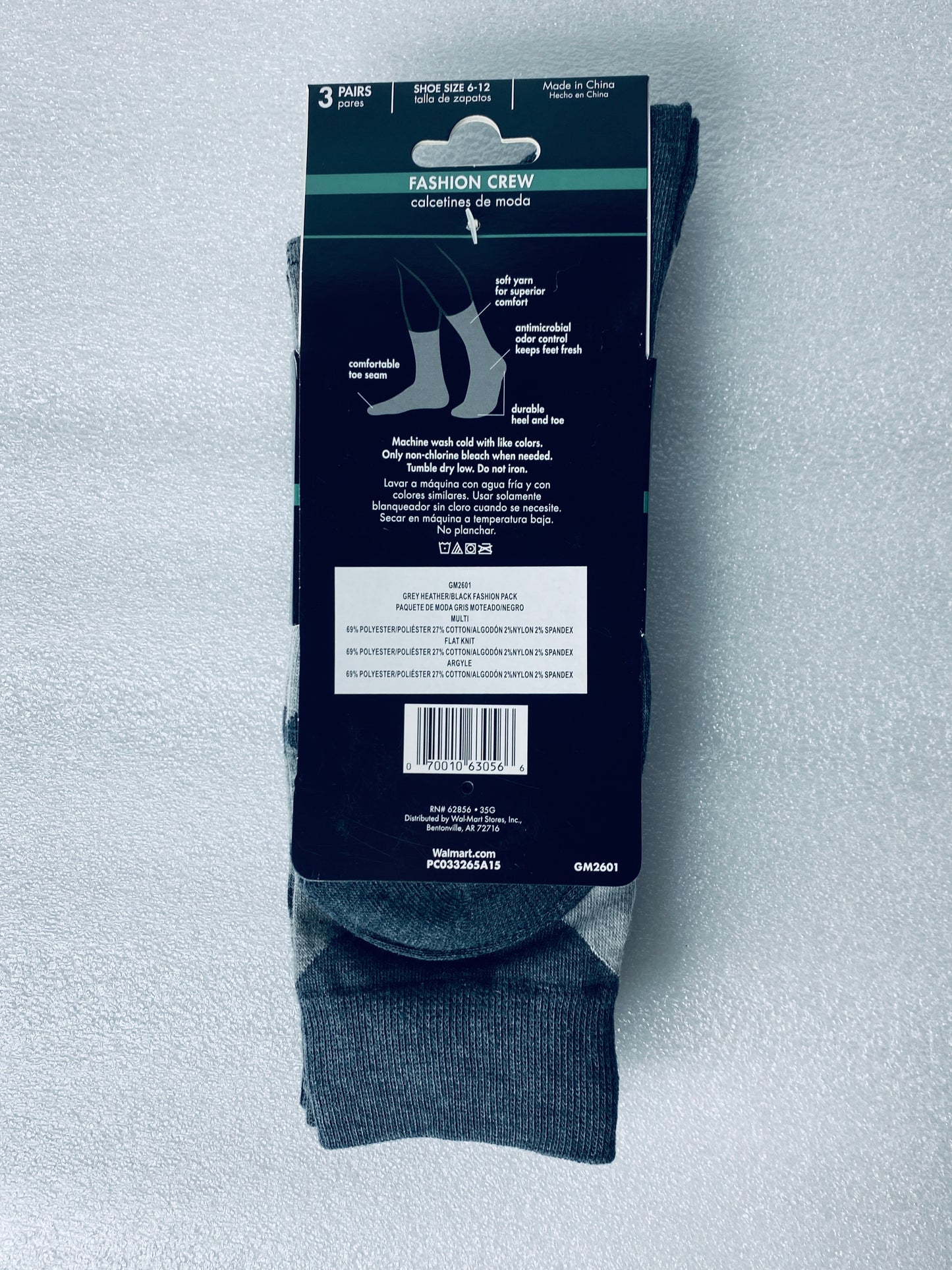 lot Of 3 New – George Fashion Crew Socks, Shoe Size 6-12, 9 Pairs Total