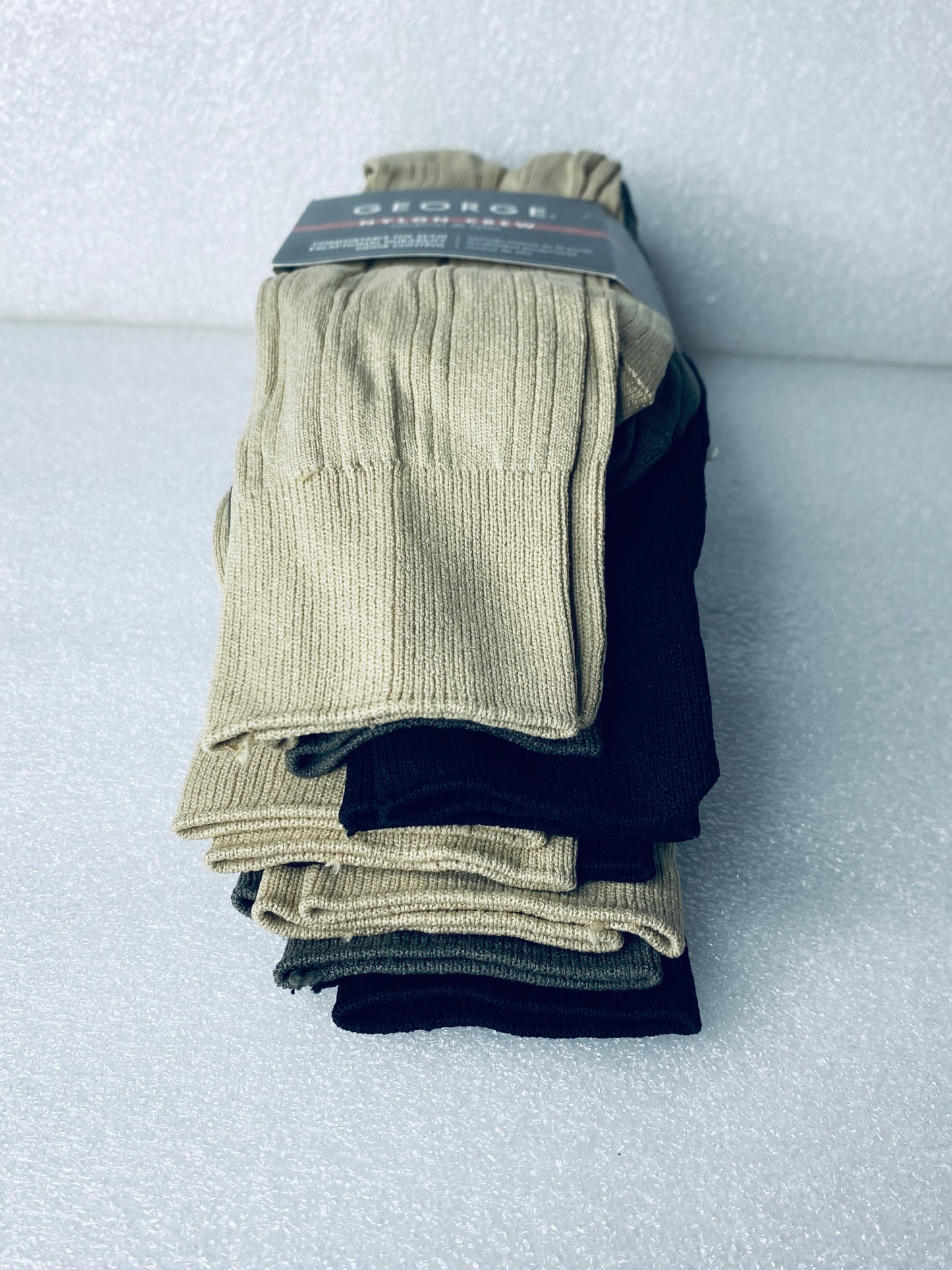 lot Of 3 New – George Nylon Crew Socks, Shoe Size 6-12, 9 Pairs Total