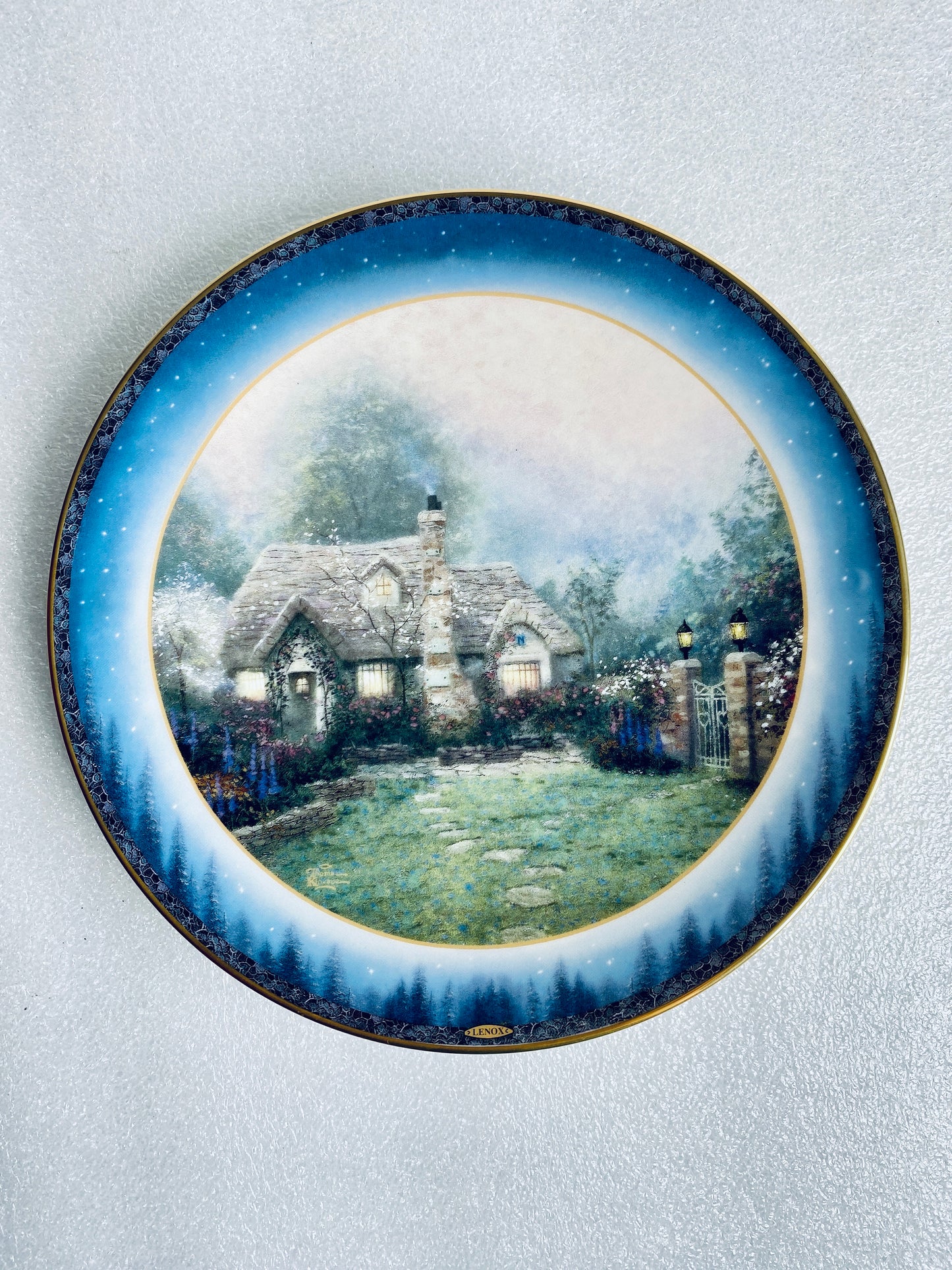 thomas Kinkade's Peaceful Retreats "Evening At Merriot's Cottage" With COA