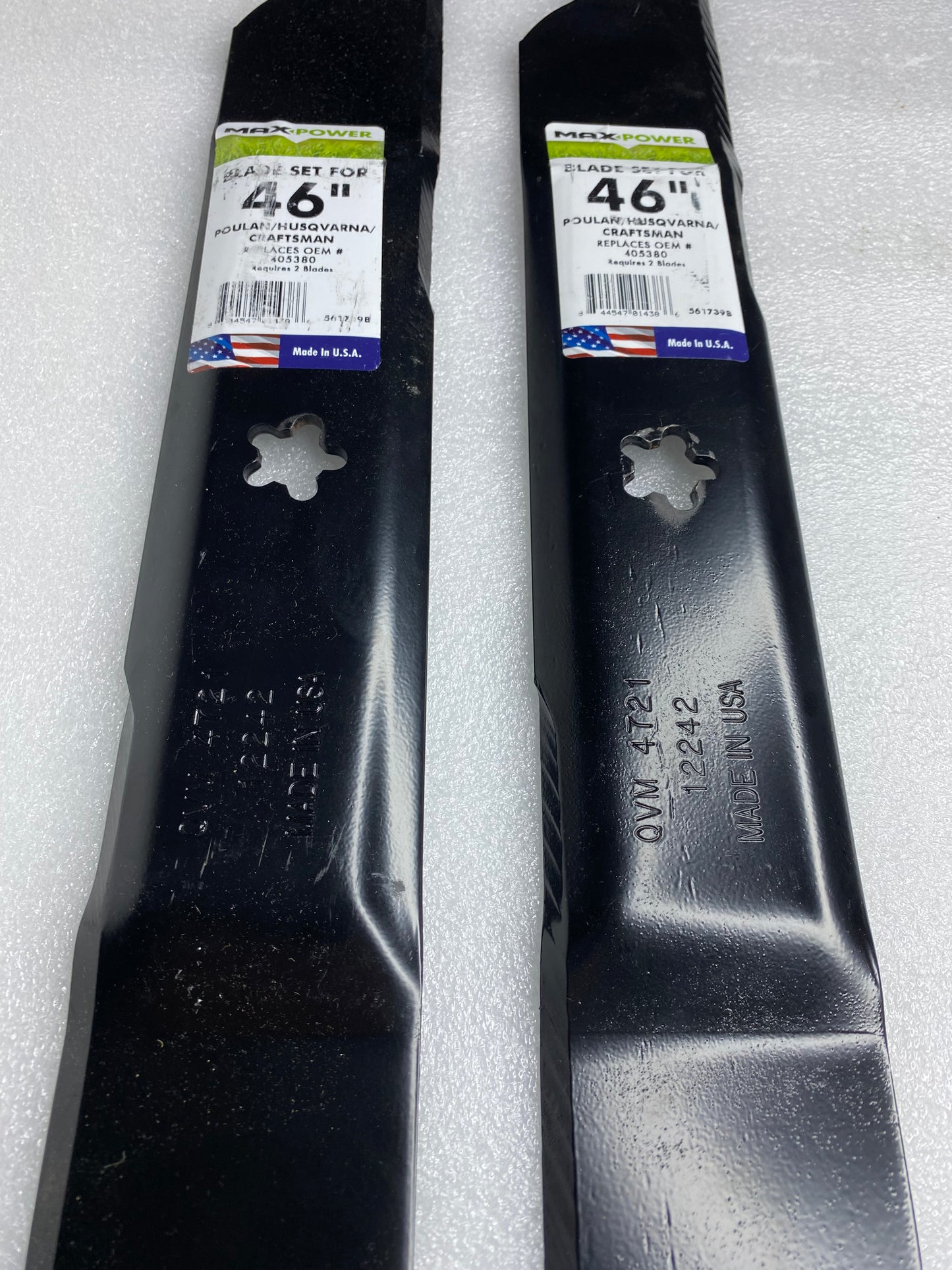maxPower 561739B 2 Blade Set for 46" Cut Craftsman, Husqvarna, Poulan - (READ)