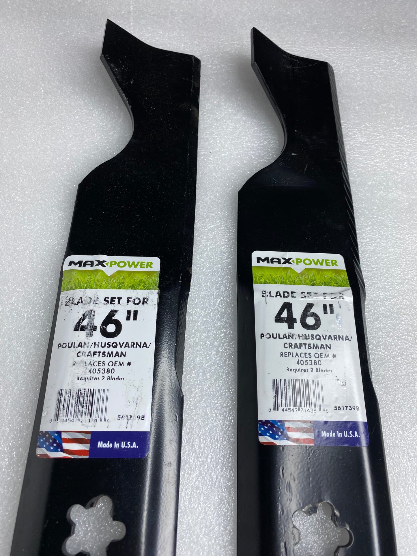maxPower 561739B 2 Blade Set for 46" Cut Craftsman, Husqvarna, Poulan - (READ)