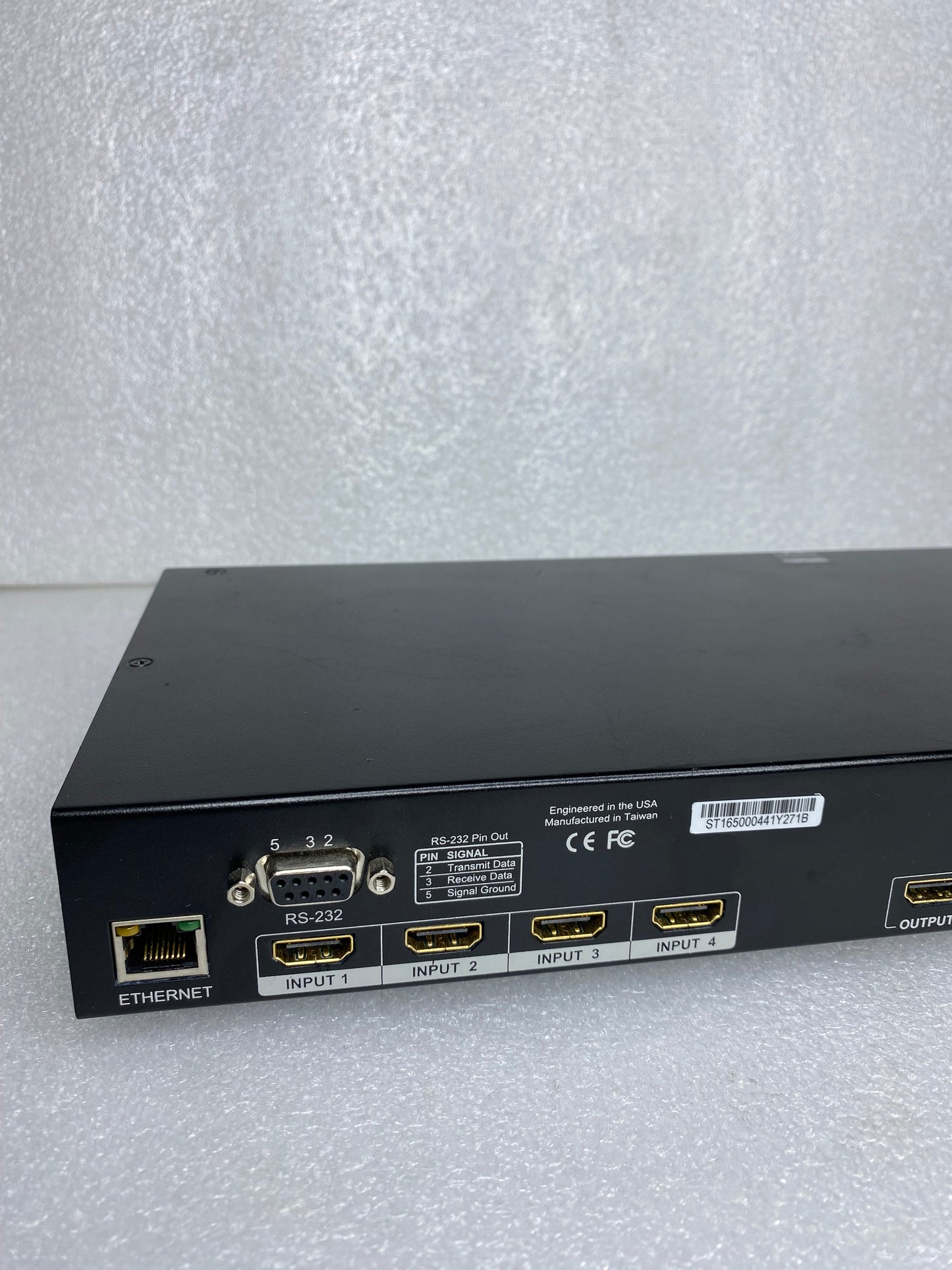 Binary B-120-HDMATRIX-4x4 HDMI Matrix Switcher With Power Cord, Black - (READ)