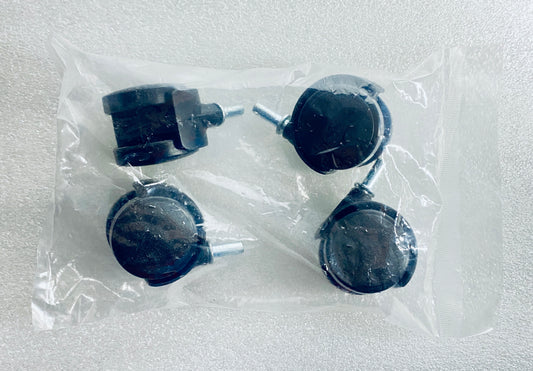 lot Of 4 New - Black Plastic Replacement Casters/Wheels