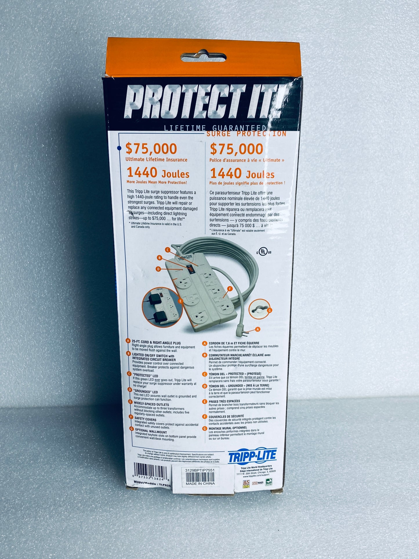 new Other - Tripp Lite Protect It! 8 Outlet Surge Protector With 25ft. Cable