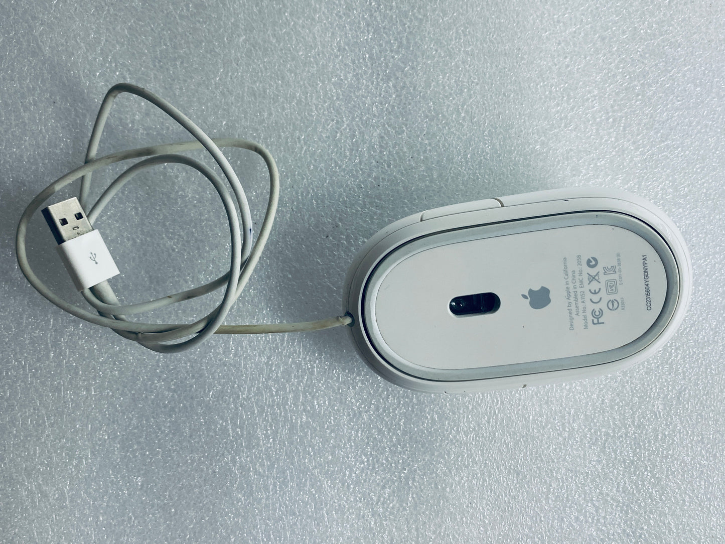 lot Of 2-Apple White USB Wired Mighty/Optical Mouse, A1152-READ