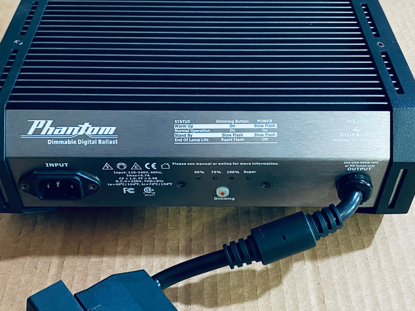 Hydrofarm Raptor 8” Air Cooled Grow Light & Phantom Dimmable Digital Ballast