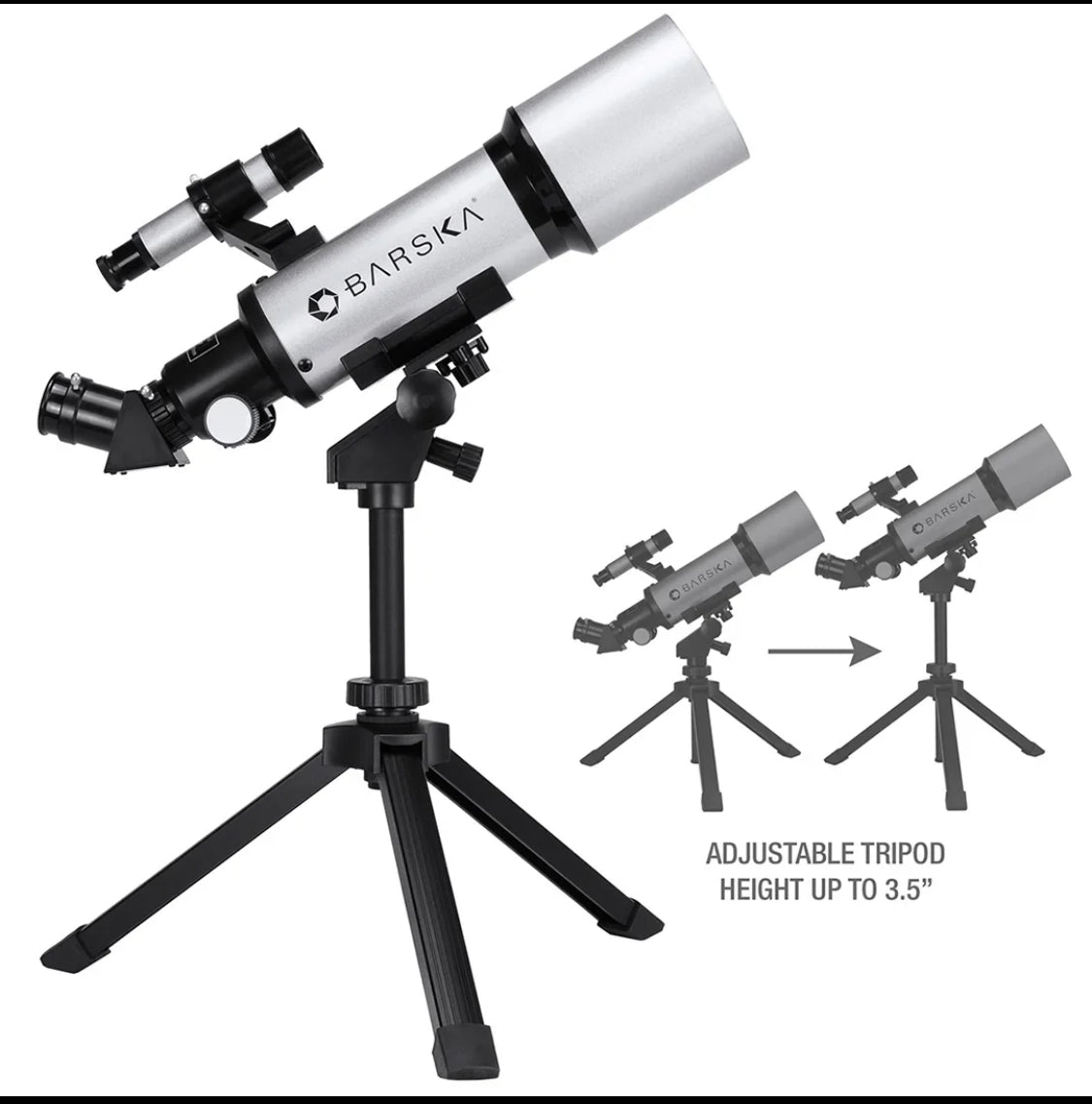 barska 300 Power Starwatcher Refractor Telescope With Mount & Carrying Case