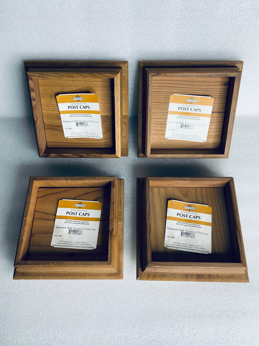 lot of 3 New Other - Woodway Decorative Redwood 6” x 6” Pyramid Postcaps