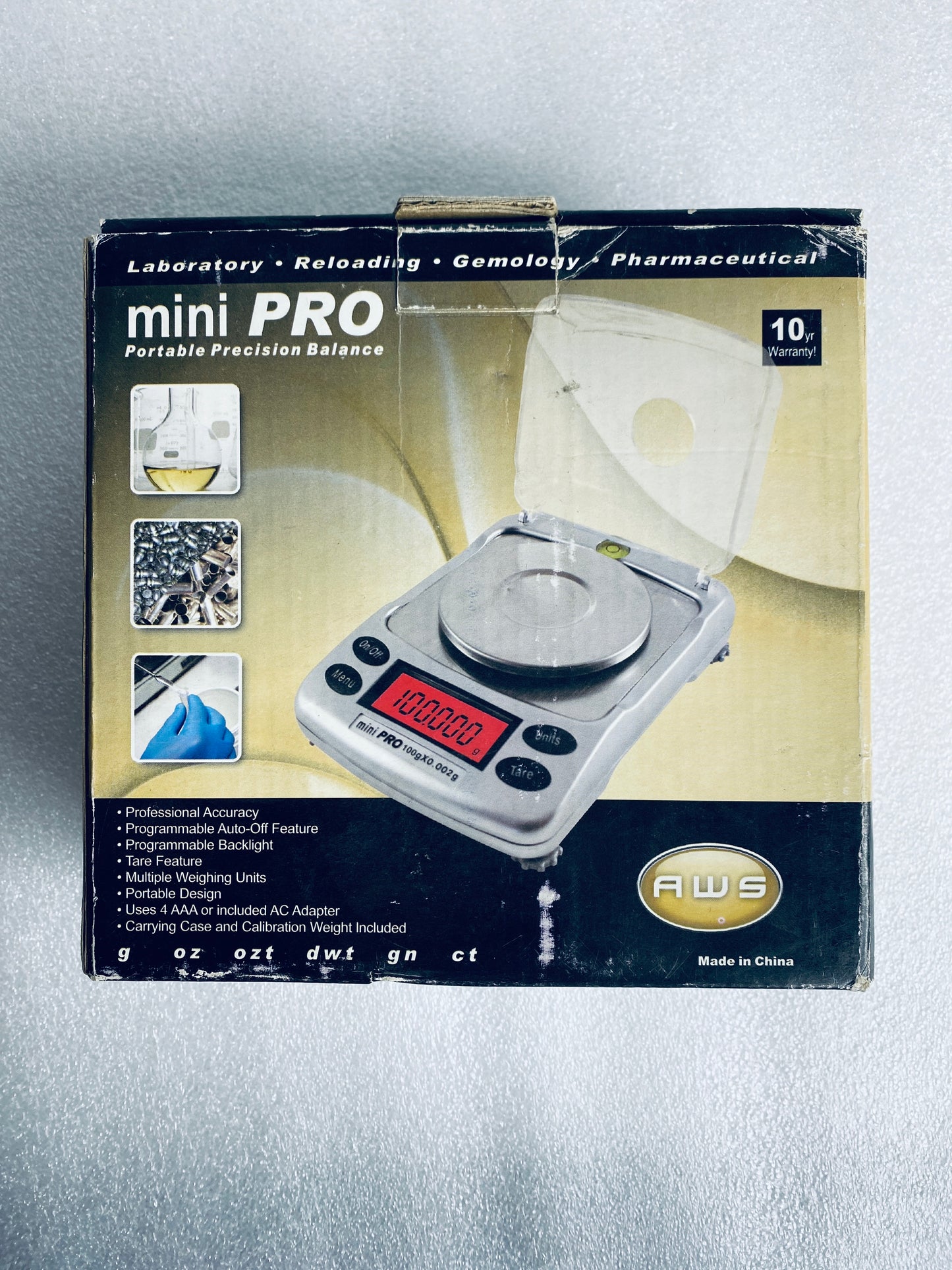 AWS mini Pro Portable Precision Balance 100gX0.002g Scale